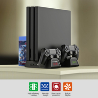 PS4/slim/ pro game console Multifunctional cooling stand Dual Controller charging dock  Store 12PCS Gaming Discs