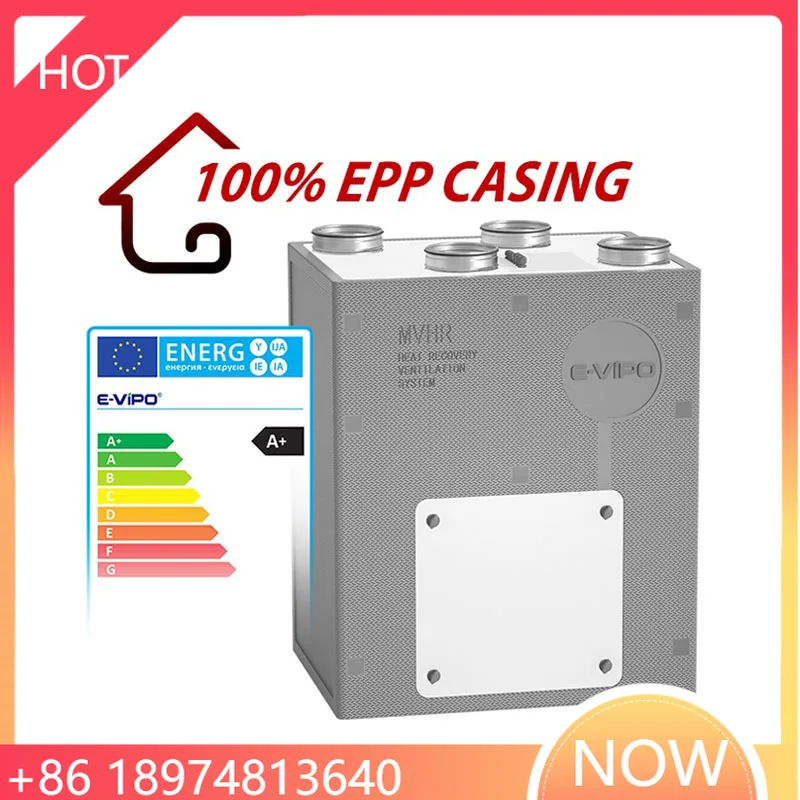 

E-VIPO Высокоэффективная 600 м3/ч полная EPP система вентиляции для жилых помещений с рекуперацией тепла Воздушный рекуператор Вентиляционная стена