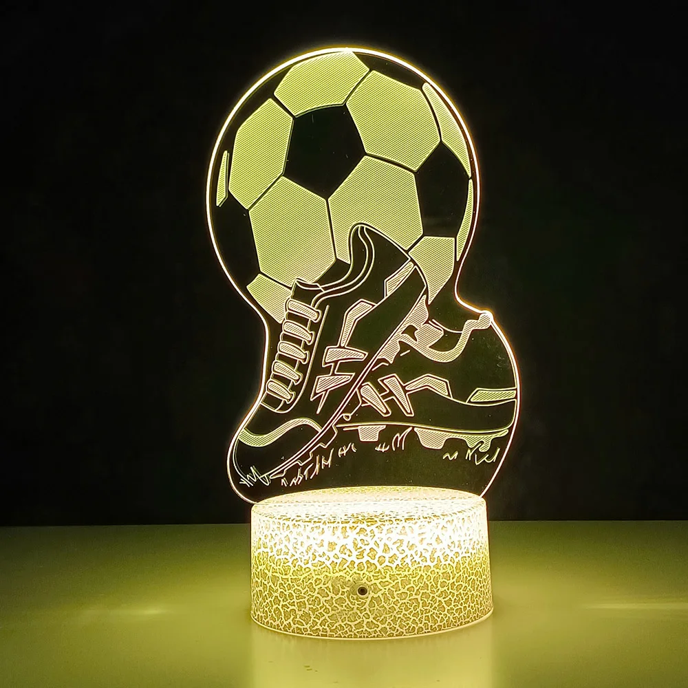 3D Football Lamp Illusion Child LED Night Light Luminous Soccer ball Touch Nightlight Kids Bedroom Decoration Table Lamp Gifts