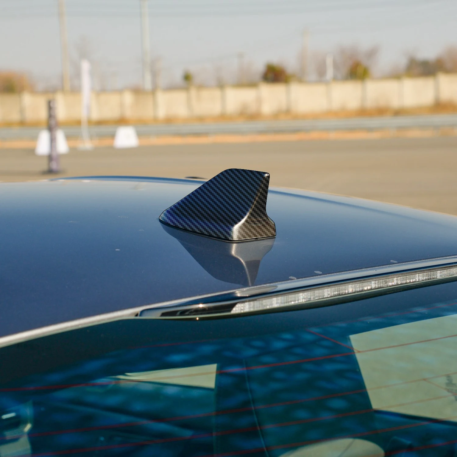 For Ford Mustang Fastback 2024 2025 Carbon Black Exterior Roof Shark Fin Aerial Antenna Decor Cover Trim Car Accessories 1pcs