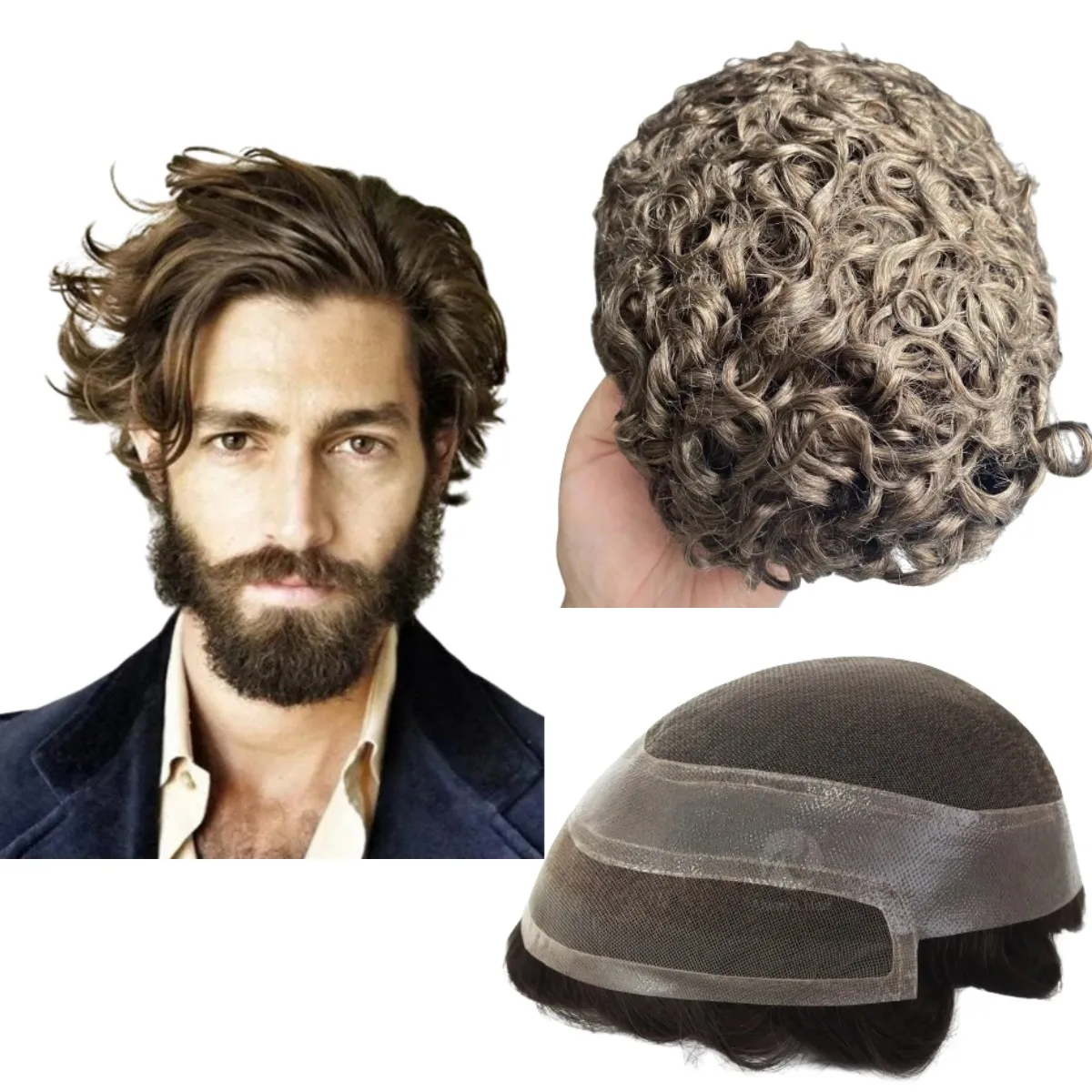 Toupee for Men Human Hair Wigs Men Toupee 10