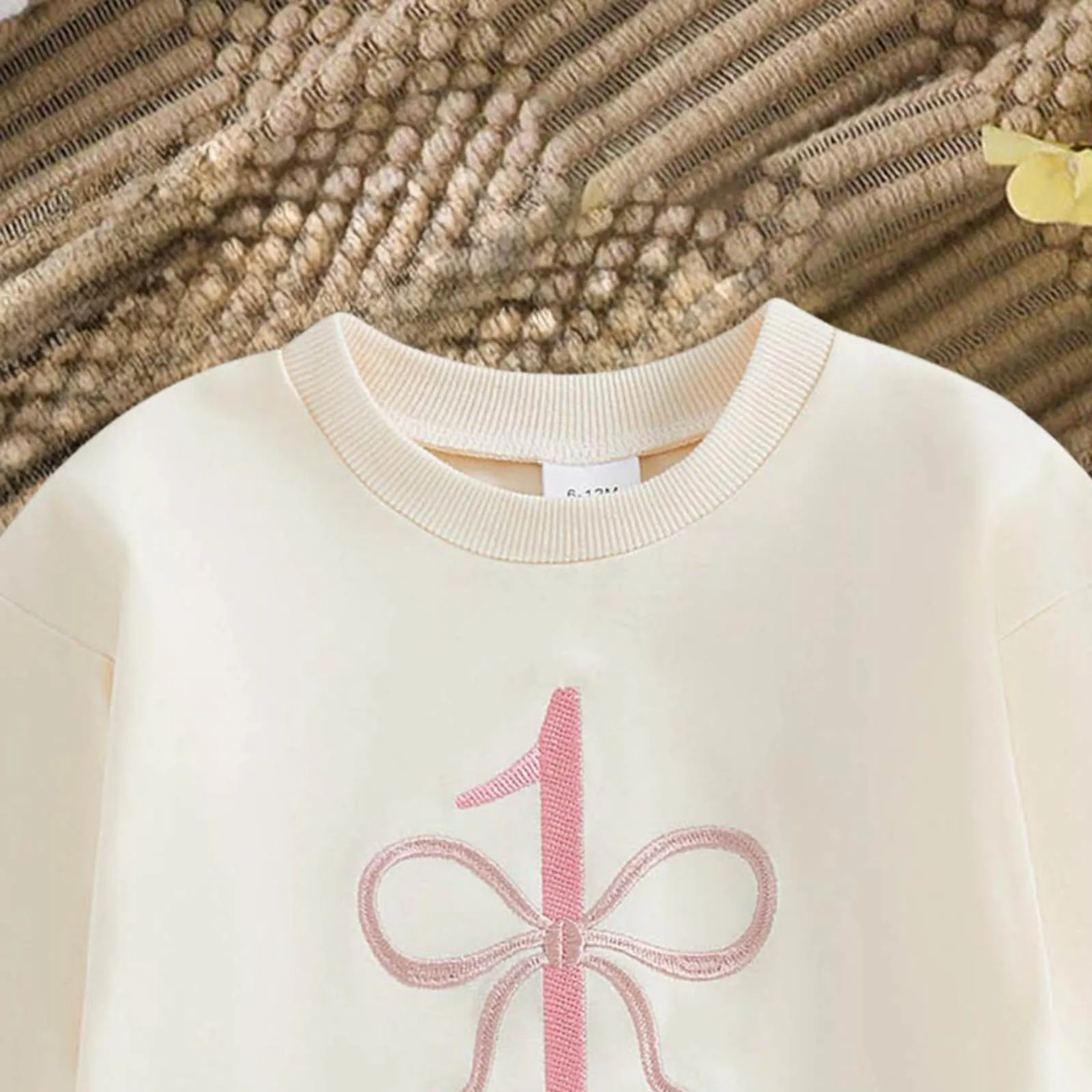 ثوب فضفاض للفتيات للأطفال بلون سادة بفيونكة مطرزة للبنين والبنات بدلة رومبير مريحة صديقة للبشرة وقابلة للتنفس 2025 #2