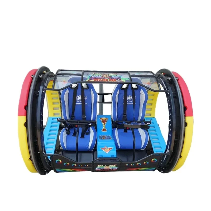 New Popular Amusement Park Rides 2 Seats 360 Degree Happy Rolling Car For Sale