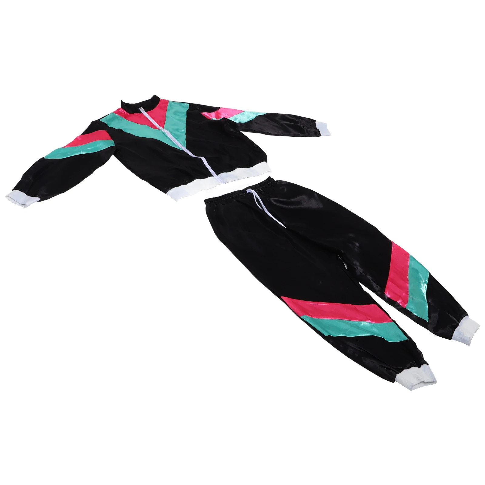

Disco Costume Kids Boys Girls Dance Wear 3 Colors Hip Hop Style Performance Outfit Retro Track Suit Disco Ball Tshirt Costumes