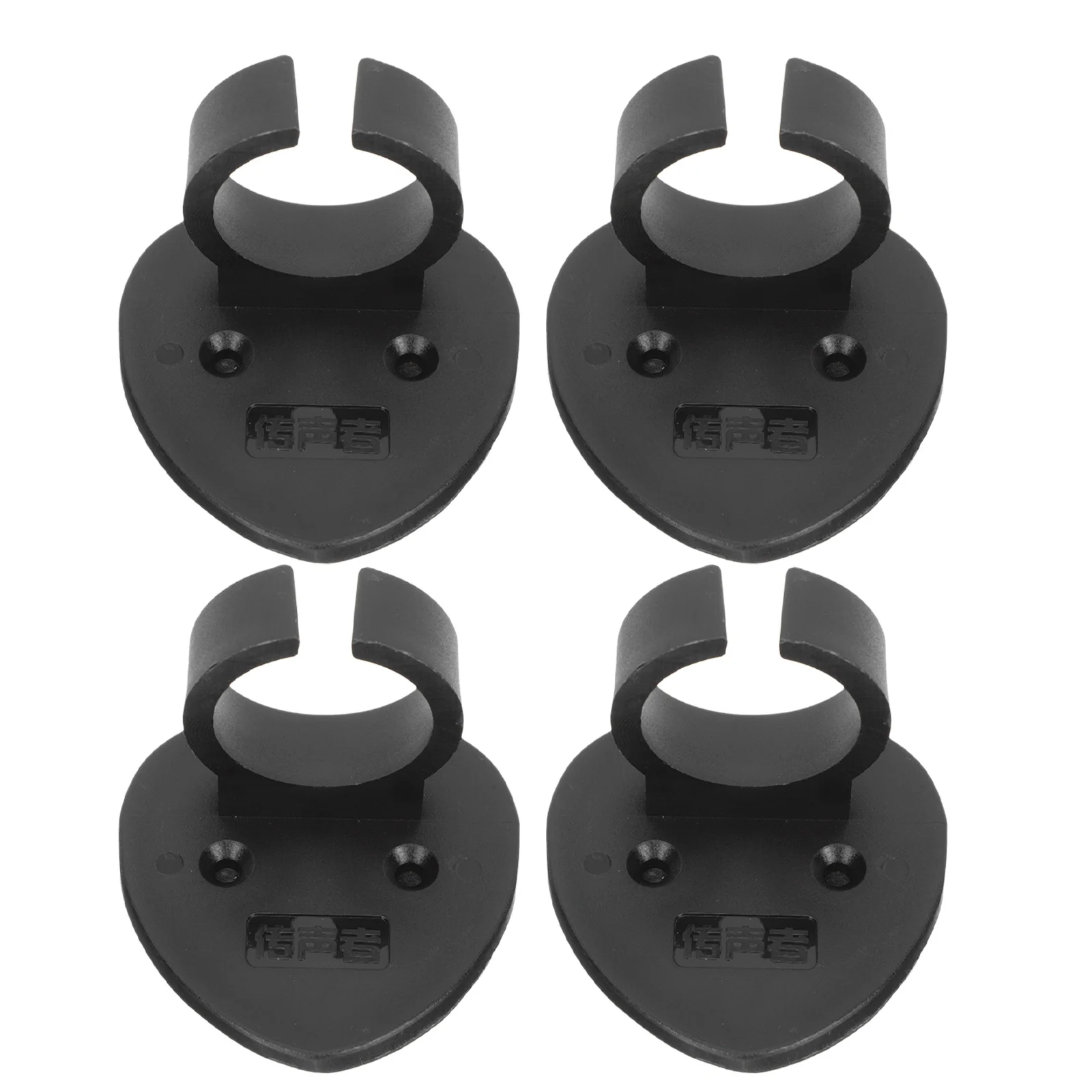 4개입 하트 모양 마이크 홀더 클립 접착식 재사용 가능 ABS 마이크 클립 충격 방지 무선 마이크 지지대