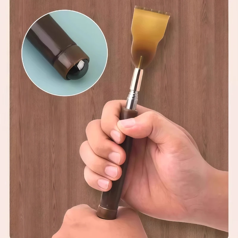 أداة خدش للظهر والحكة متعددة الوظائف مع مشط قابل للسحب في الخلف