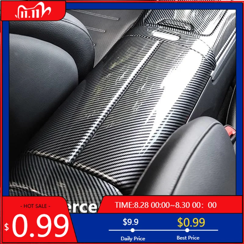 

Внутренние наклейки, подлокотник автомобиля, панель, подлокотник, декоративная крышка, АБС-пластик, углеродное волокно для Mercedes Benz C Class W206 202