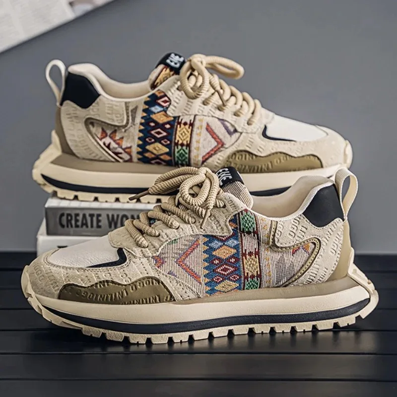 

Trendy Men Sneaker Comfortable Thick Soled Casual Shoes for Men Non-Slip Running Shoes New Outdoor Sports Shoes Tenis Masculino