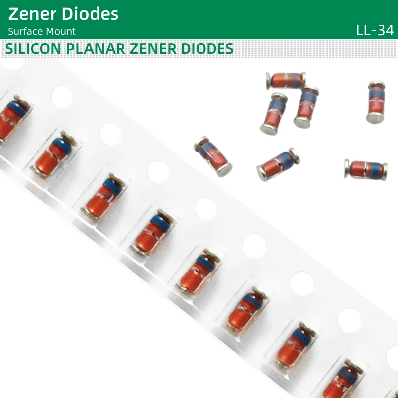 50pcs/lot SMD Zener Diodes LL-34 package ZMM2V0 2V2 2V4 2V7 3V0 3V3 3V6 3V9 4V3 4V7 5V1 5V6 6V2 6V8 7V5 8V2 9V1 10V