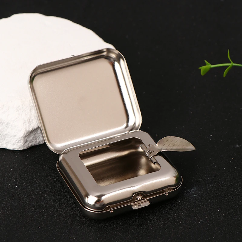 Smallsweet Stainless Steel Square Pocket Ashtray metal Ash Tray Pocket Ashtrays With Lids Portable Ashtray