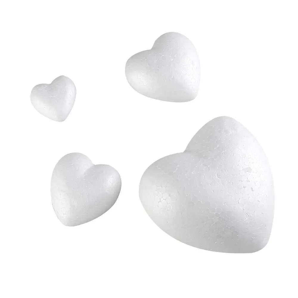 6/8.5/10/15cm Heart Foam Mould White Craft Balls Styrofoam Modelling Polystyrene Wedding Decor DIY Ball Toys Party Decoration