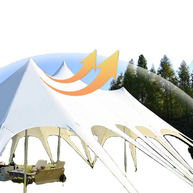

Glamping UPF 50+ Waterproof Big Glamping Stretch Teepee Canopy Gazebo Tents Outdoor Events Party Sun Shade Camping Tents