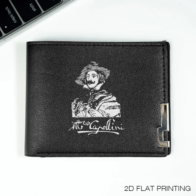 กระเป๋าสตางค์ผู้ชายคาเปลลินี พรีเมียม ดีไซน์เรียบง่าย น้ำหนักเบา ทนทาน สไตล์ธุรกิจ กระเป๋าสตางค์ใบสั้นพร้อมลายพิมพ์คลาสสิก