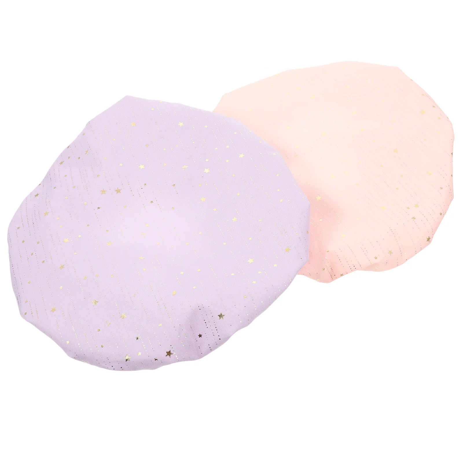 

2Pcs Reusable Waterproof Shower Caps Double Shower Hats Printed Bath Caps Elastic Band Hair Bonnet Suitable for Long Braids