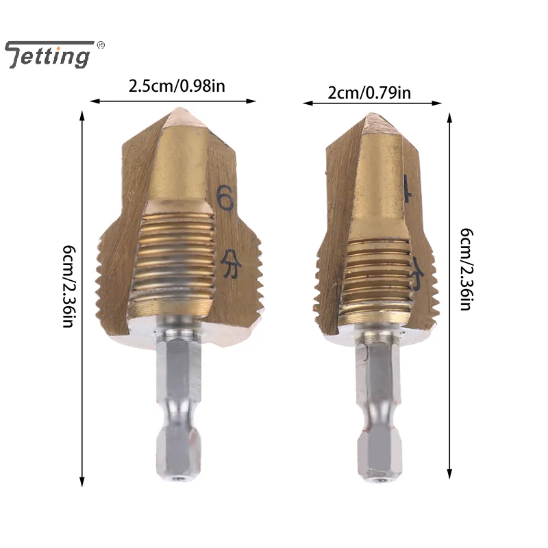 Broca de tubería de agua PPR de 4/6 puntos, mango Hexagonal, agujero de apertura, perforación escalonada, sin deslizamiento, 1/2 Uds.