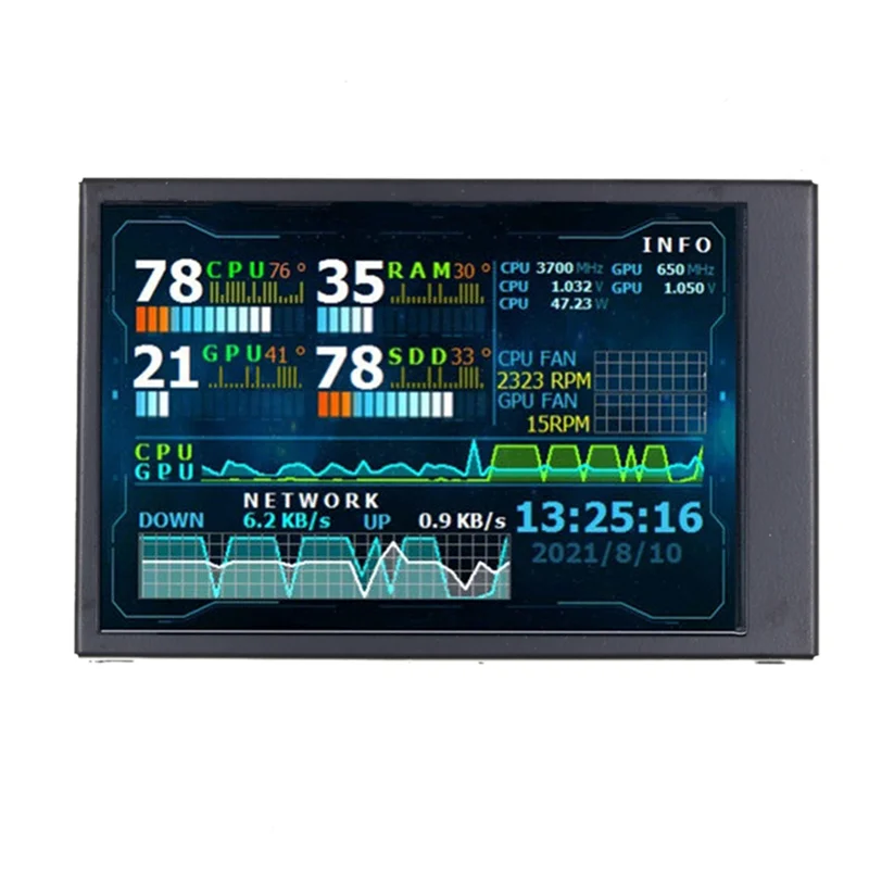 3.5インチIPS LCDディスプレイモニター,aida64用ミニ静電容量式スクリーン,USBコンピューター,PCケース,Linux