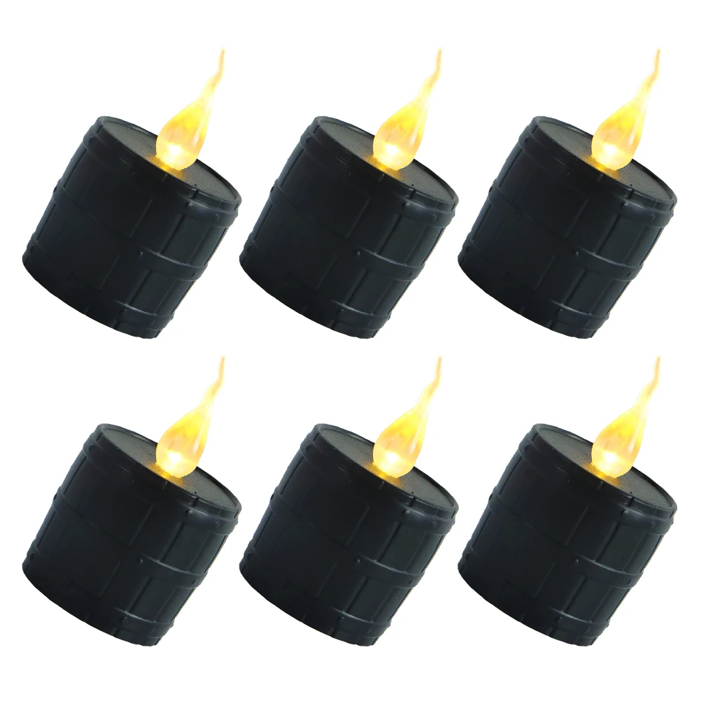 

6 Pcs Lighted Candles Wedding Decor Electric Tea Lights Led Flameless Votive Plastic