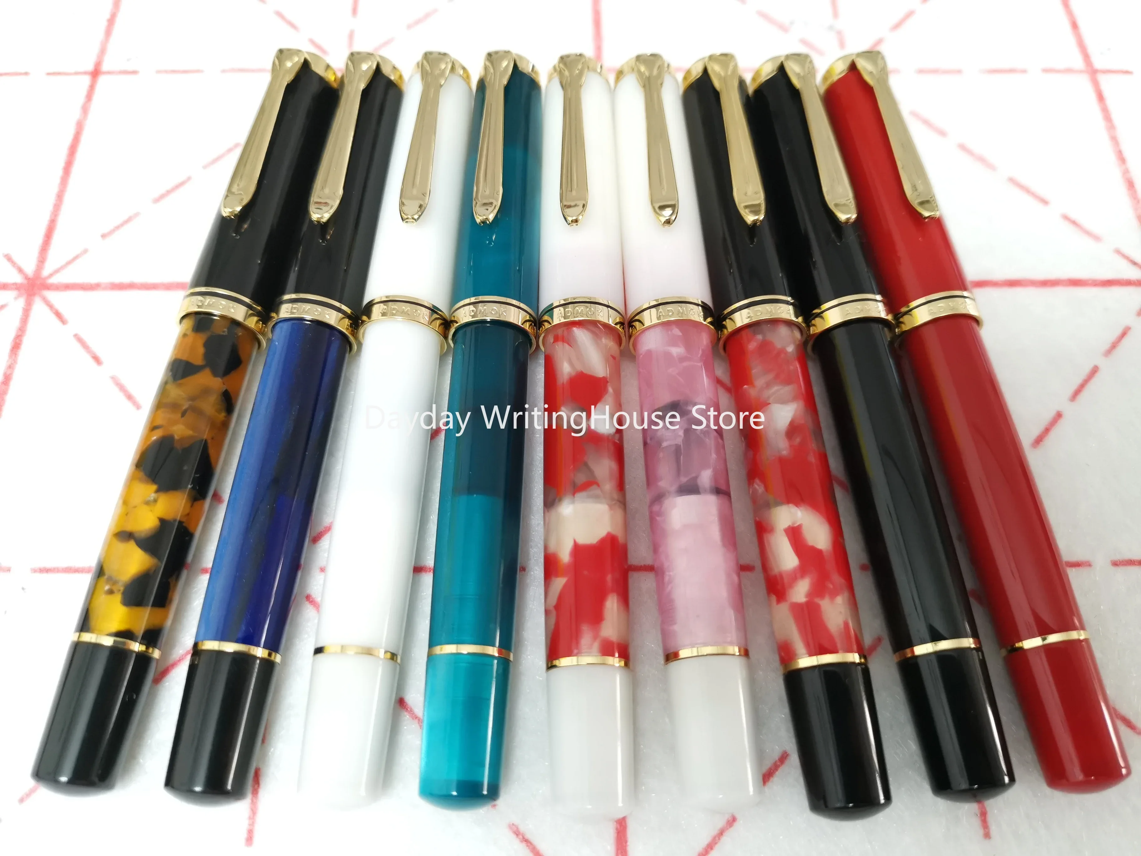 New ADMOK M400 Acrylic Piston Fountain Pen Soft Smooth No.5 Nib Inking Applicable For Pelikan M400/405 Students Writing Gift Pen