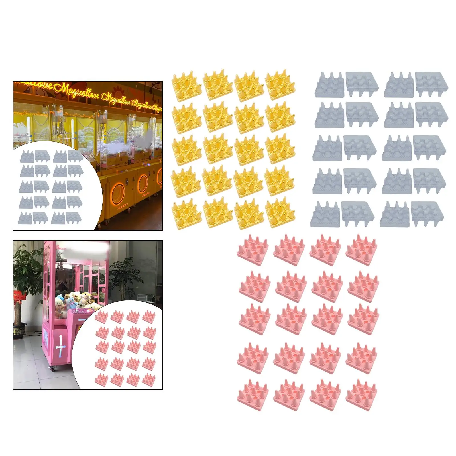 20 Pieces Crane Machine Base Pad Doll Machine Doll Grabber Machine Candies Grippers 14.5cmx14.5cmx2cm DIY Parts Replacement