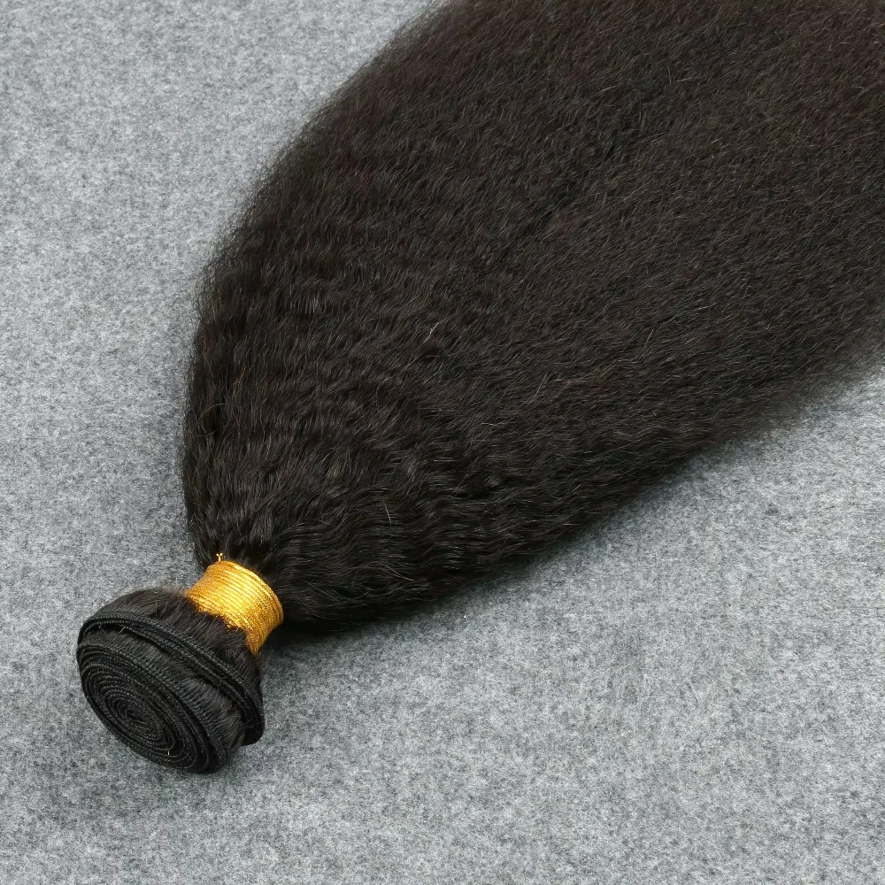 

Кудрявые прямые человеческие волосы, объемные наращивание волос Remy для женщин, толстые прямые яки, 100% необработанные пучки натурального плетения