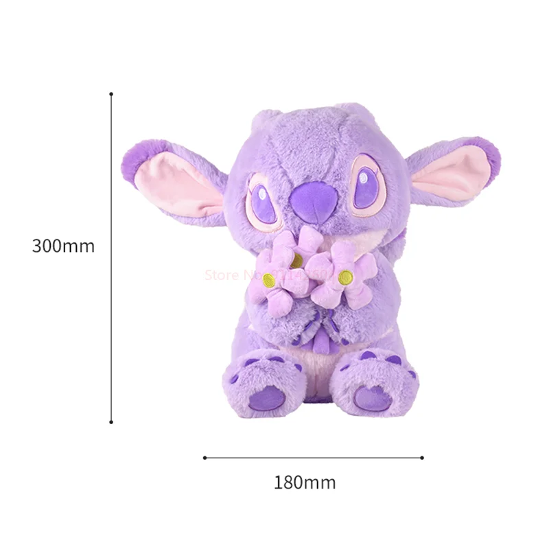 2024 New Disney Genuine Lilo & Stitch Cartoon 30cm Stitch And Angel Plush Doll Scented Pillow Kids Toy Valentine's Day Gifts