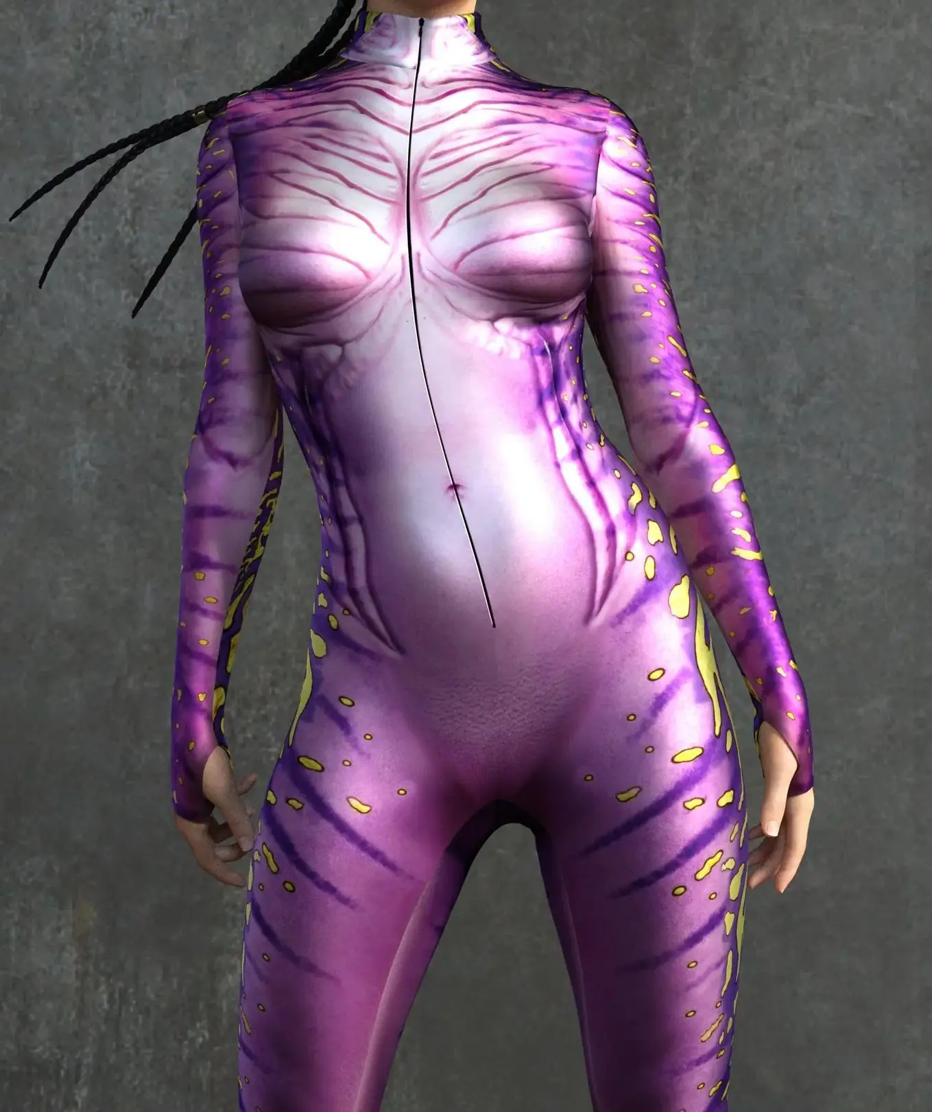 Horror-Monster Damen Cosplay Punk-Rüstungs-Jumpsuit Kostüm Elastischer Festtags-Party-Auftritts-Bodysuit Overall Zentai – Detail 29