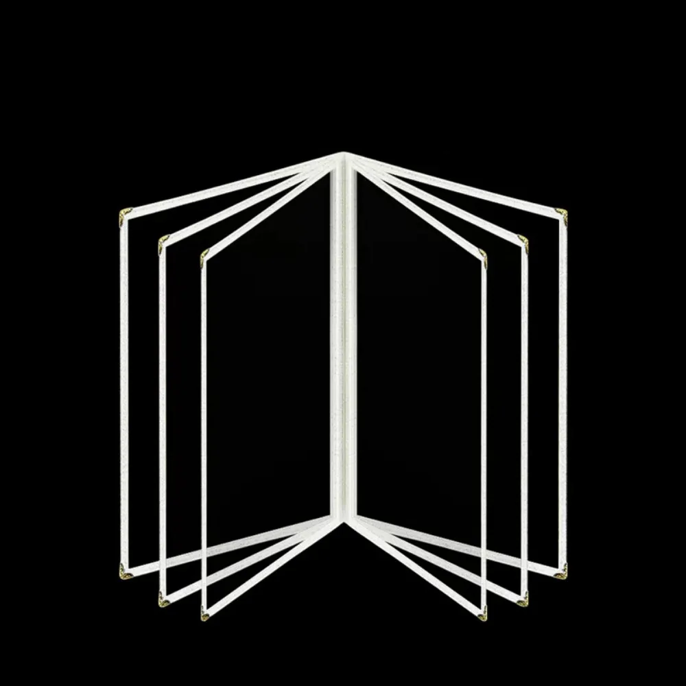 

Foldable PVC Transparent Menu Cover Metal Corners A4 A4 Menu Paper Holder Waterproof Protective Shell Document Folder Bar Cafe