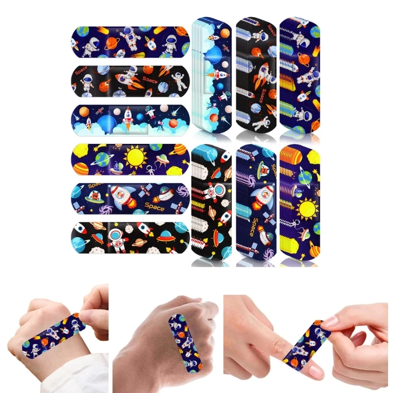 Pack of 50 Waterproof Cartoon Kids Plasters Safe & Fun Adhesive Bandage Breathable Woundplasts for Quick Hemostasis