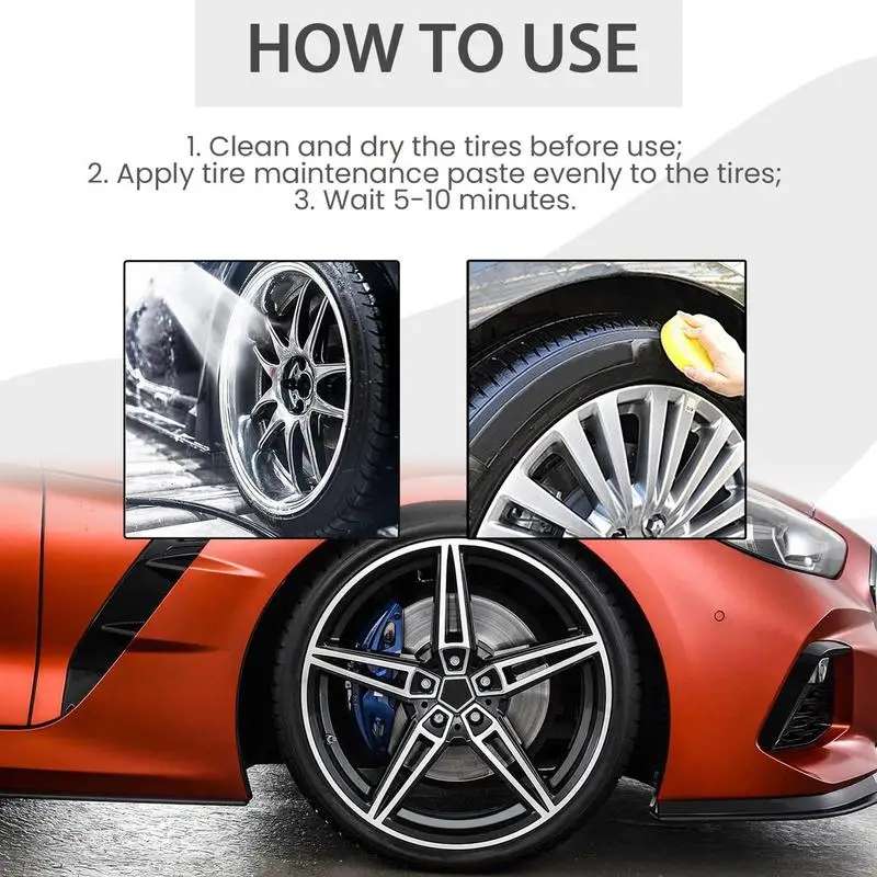 Shine Tire Cream for Cars  Tire Kicker Sprayable Extra Glossy Tire Shine  Retreading Cleaning Cream  Anti-Aging Brightener Paste