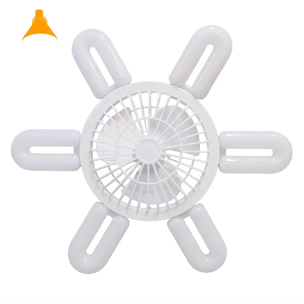 60W Ceiling Fan with Remote Control ＆ Light 3 Speed Adjustable E27 Socket Chandelier Fan for Bathroom/Bedroom/Living Room/Garage