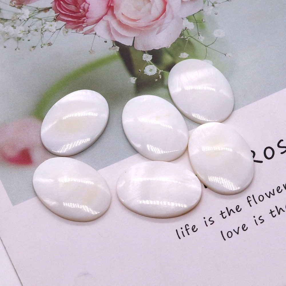 1pcs 10-30mm New Wholesale Natural White Mother of Pearl Butterfly Shell Oval Loose Bead Jewelry Making Bracelet Necklace