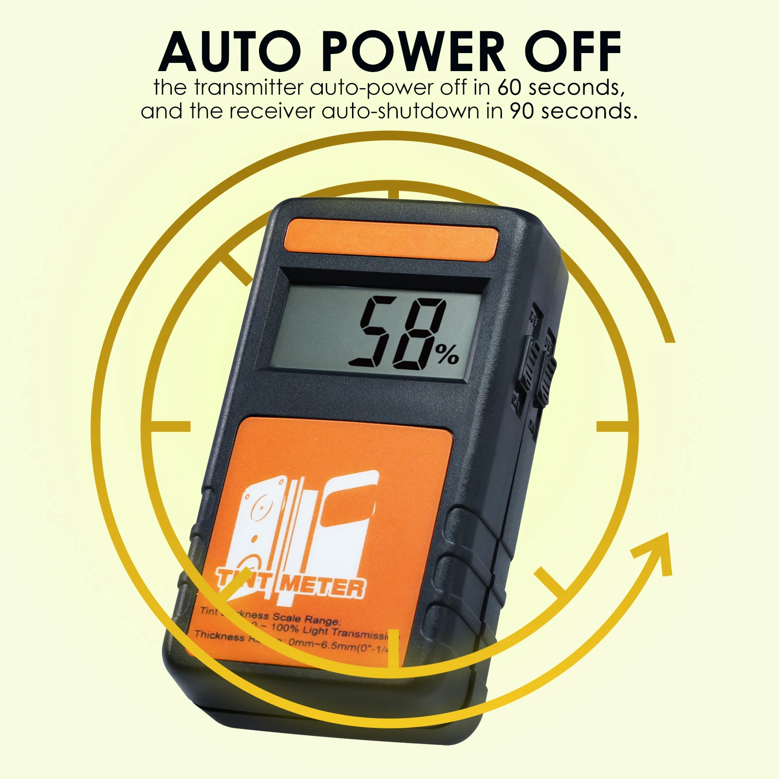 Medidor digital de matiz de janela automotiva 0-100% testador de transmitância de luz 4000 medição contínua para janela de carro veículo (OEM)