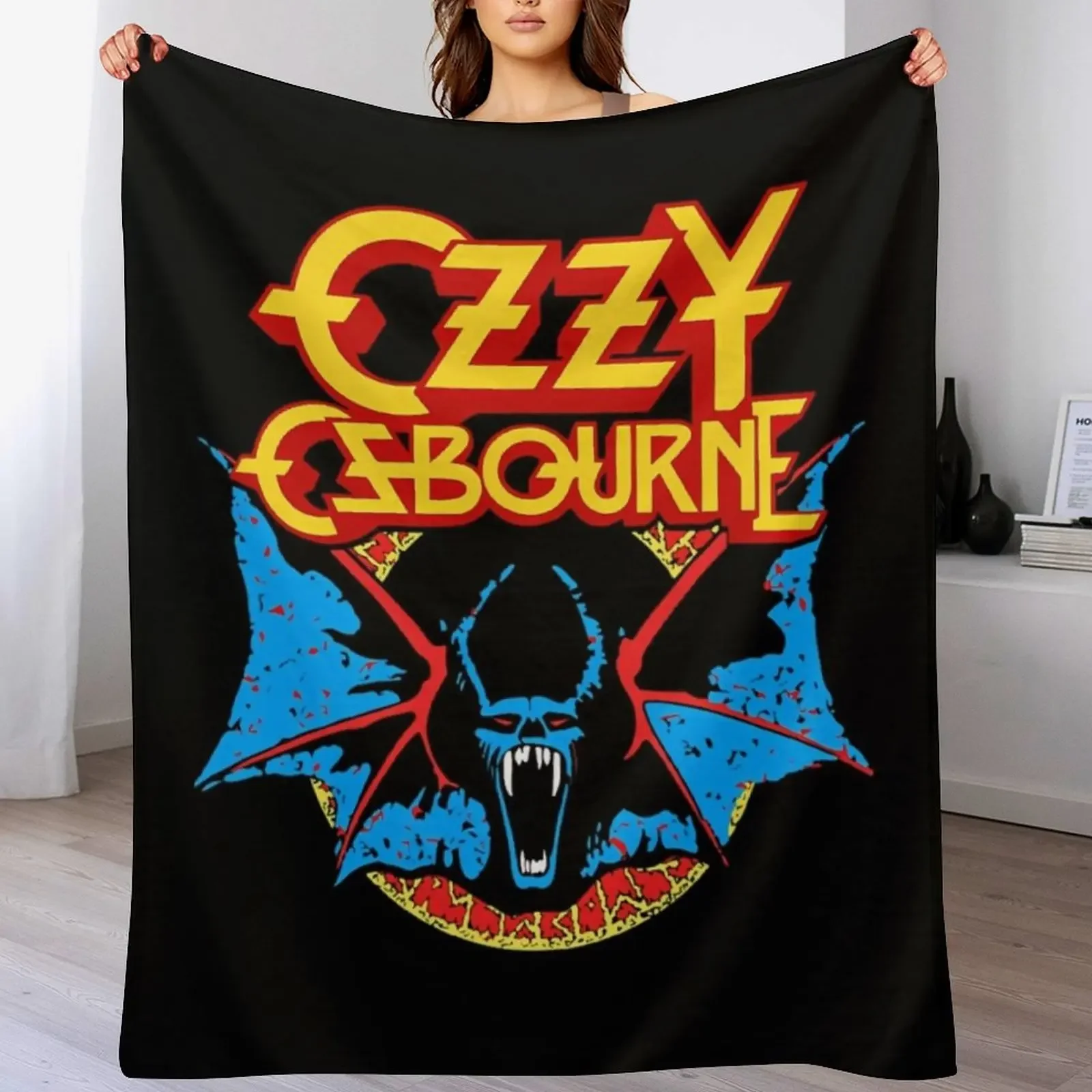 

Ozzy Osbourne Classic Bat Throw Blanket Thin Heavy Cute Plaid Luxury Designer Blankets