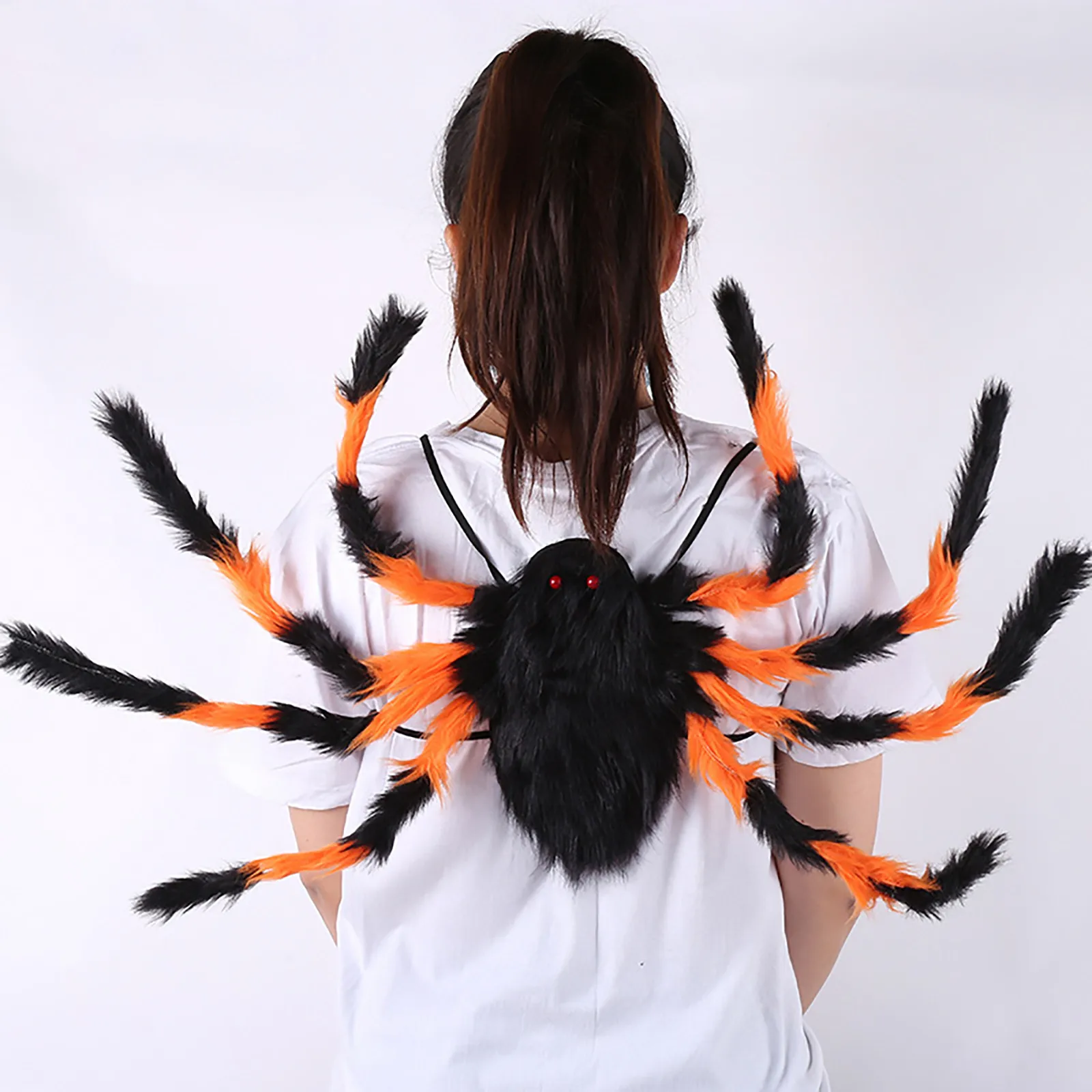 Novelty Spoof Spider backpack Personality Creative Plush Bag Halloween Trickster candy Backpack Big Spider Decoration Bag Unisex