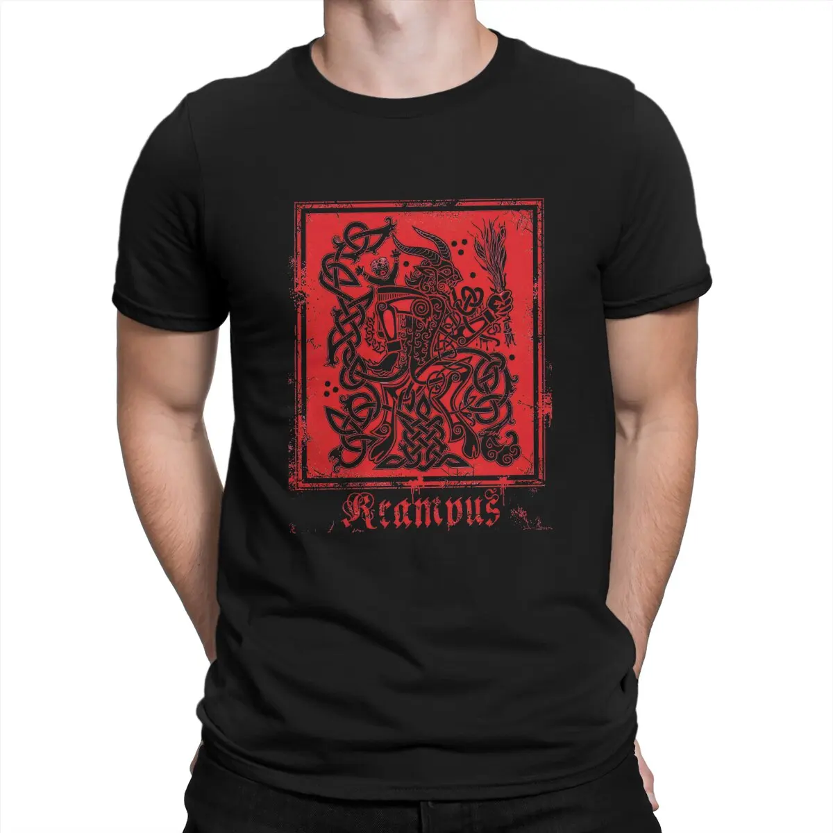 Yggdrasil Polyester TShirt for Men Keltic Krampus Basic Casual Tee T Shirt High Quality New Design