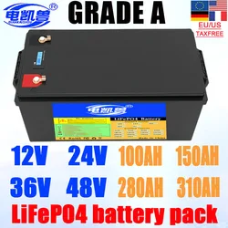 New 12V 24V 48V 310ah 200ah 150ah 100ah Lifepo4 Battery Pack Lithium Iron Phosphate RV Marine Large Yang Rechargeable Battery