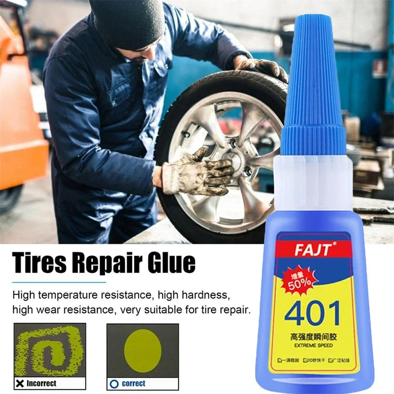 2-8Pcs Tire 3d Letter Stickers Glue 20ml 401 Instant Special Adhesive Tire Letter Stickers Glue Car Styling Letter Sticker Glue