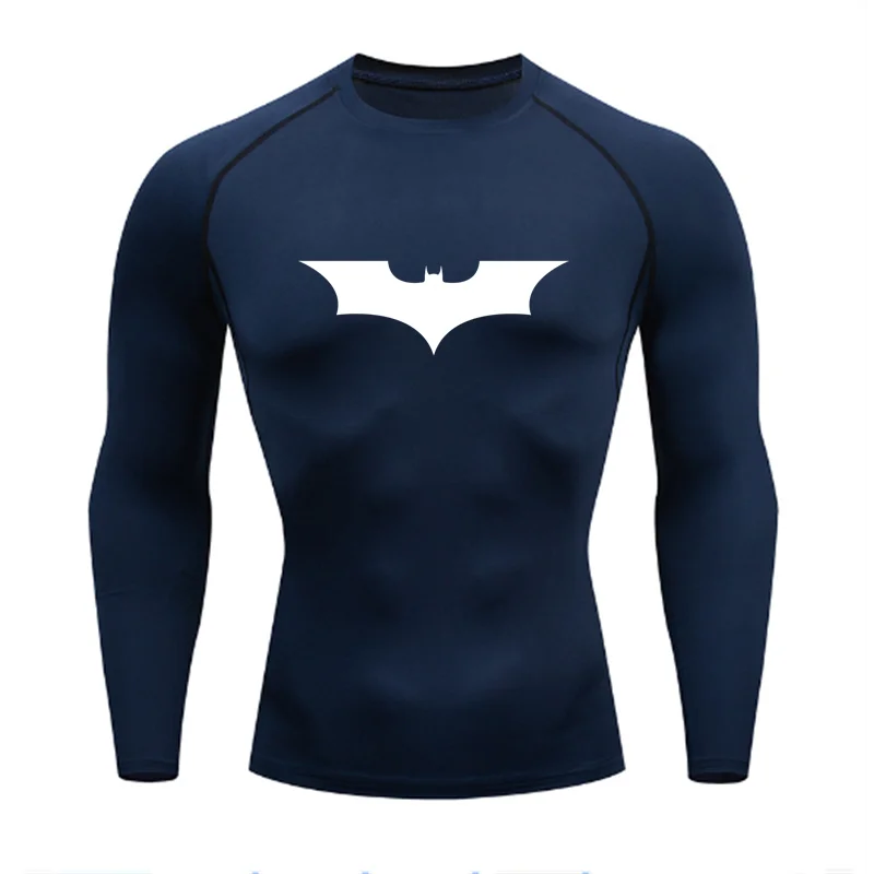 Wide Bat Tops Man Sports Running Shirt Men T-Shirt Fitness Short T-Shirt Quick Dry Work Out Gym Tights Muscle Compression Shirts