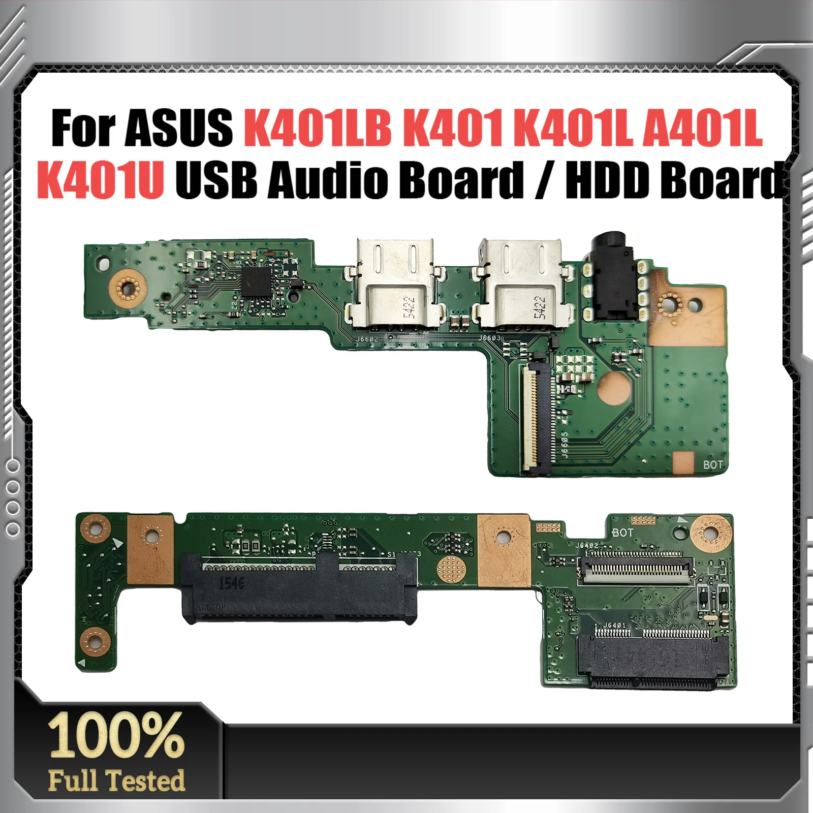 K401LB IO Board REV 2.0 For ASUS K401LB K401 K401L A401L K401U USB Audio board and HDD Boards 100% OK