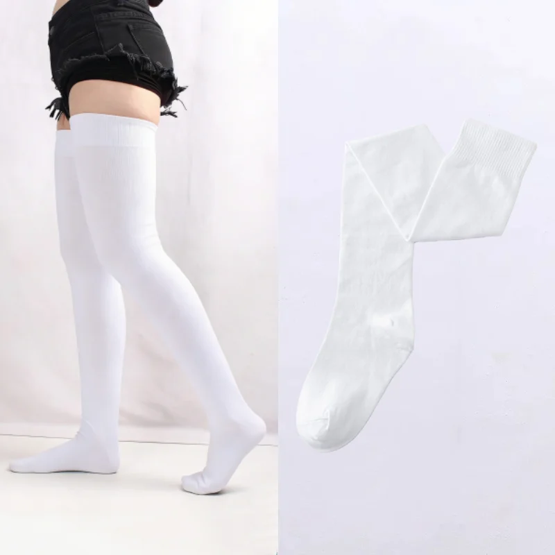 1 Paar Damen-Overknee-Socken aus gekämmter Baumwolle, oberschenkelhohe Socken in Übergröße, lange, locker sitzende, gestreifte, modische, lässige Alltagskleidung