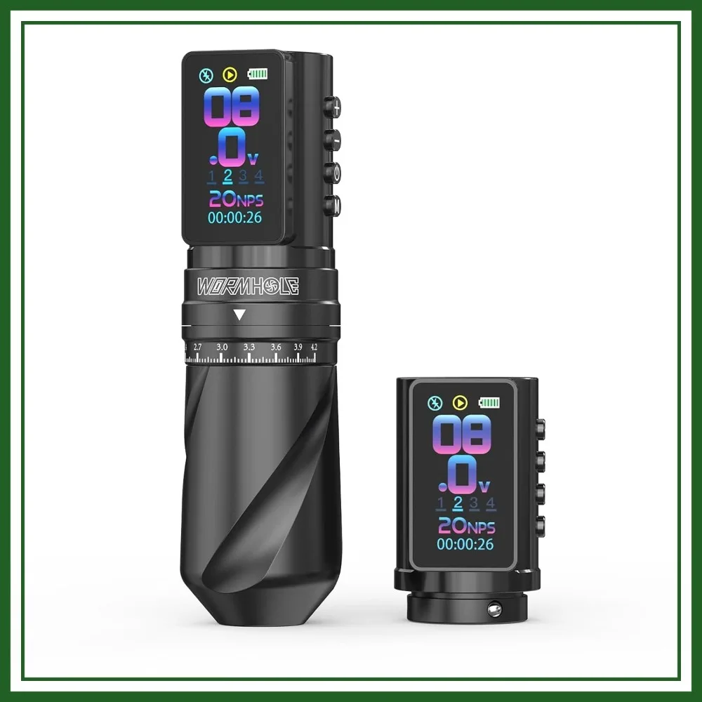 

Wireless Tattoo Machine 2300mAh Battery Smart Display 3 Modes 7 Strokes Length for Artists
