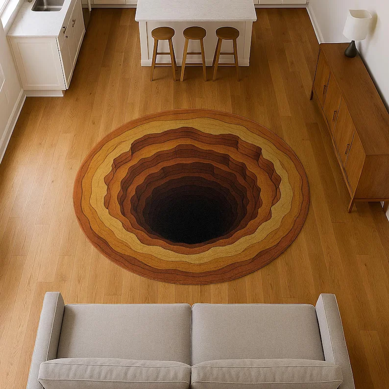 3D Vortex Round Rug…