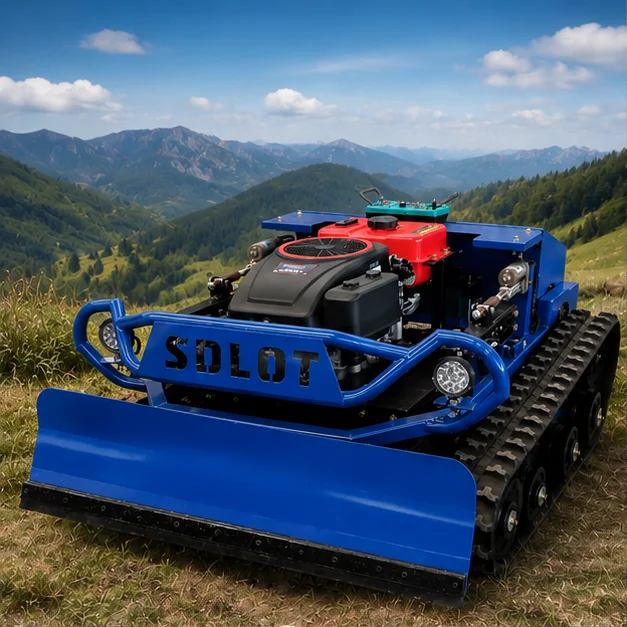 

Customized professional remote-controlled lawn mower. High-efficiency lawn mower. Suitable for garden, farm and slope clearance