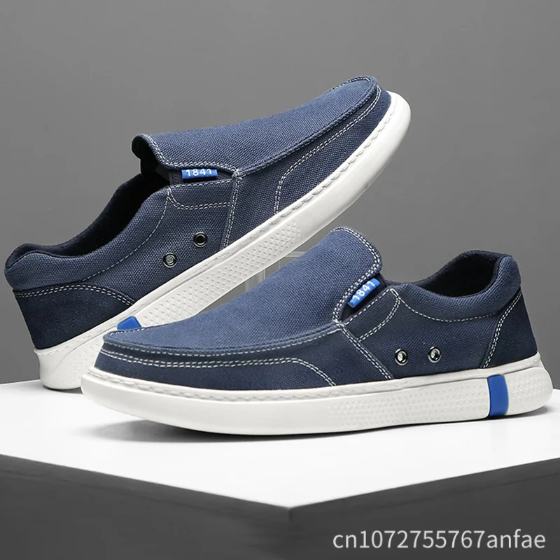 Men's Flats Casual Shoes Outdoor Non-slip Breathable Canvas Shoes Lightweight Walking Shoe High Quality Leisure Shoe