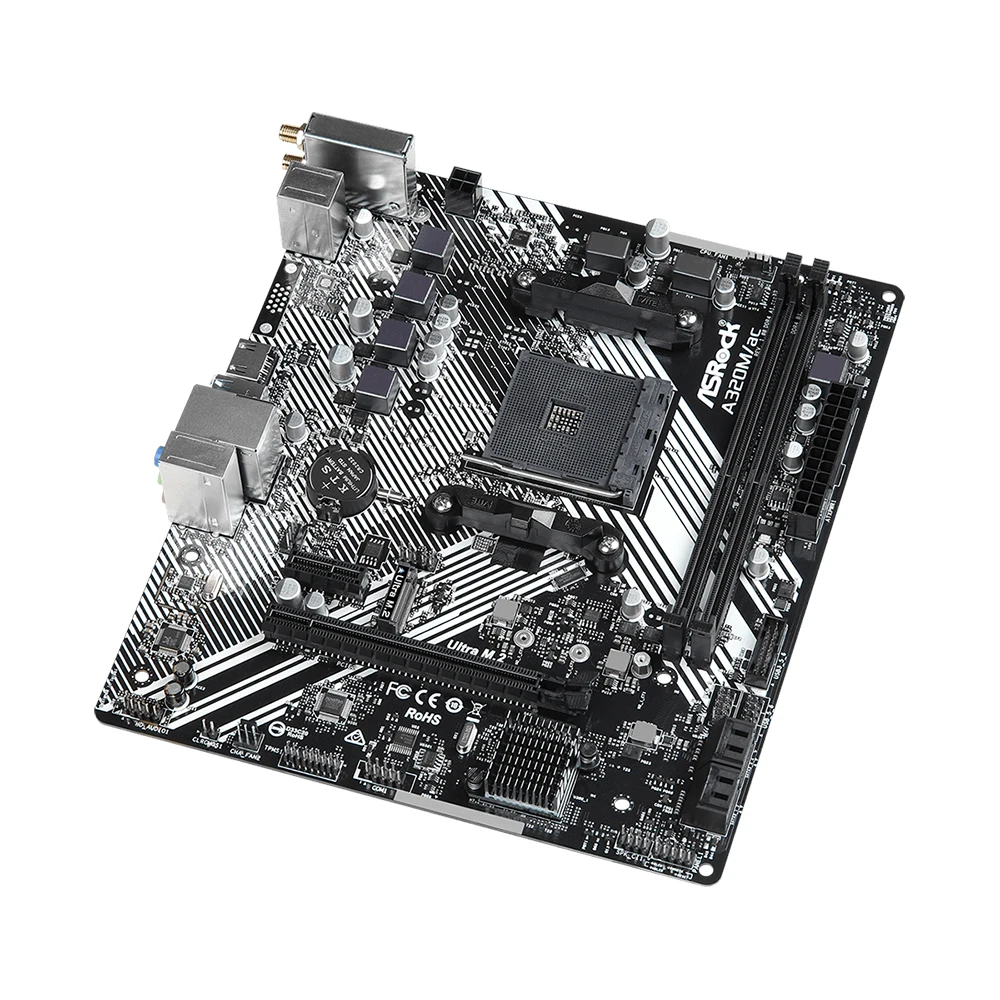 Imagem -04 - Placa-mãe Asrock-a320m ac Suporta Amd Ryzen 5600 Ryzen 5700x3d Ddr4 3200 Mais oc Interface Nvme M.2 Pcie 3.0 Am4