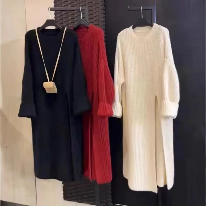 Abiti Abito da donna maniche lunghe Primavera Raso Sheer Fusciacche avvolte a strati Stile francese Temperamento Personalità Chic All-Season