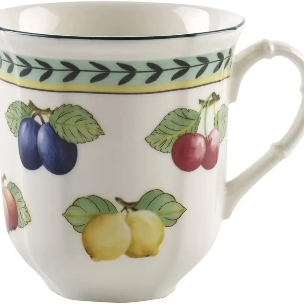 Set of 4, 11oz French Garden Flora Mugs
