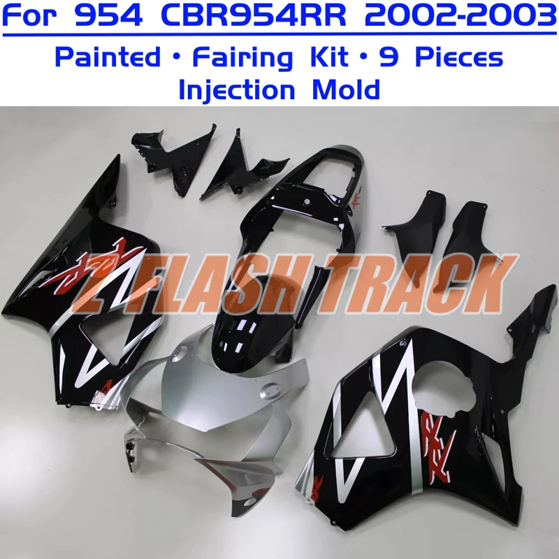 For Honda CBR954RR CBR 954RR 954 CBR954 RR 2002 2003 Cowl Plastic Body Fairing Kit Bodywork ABS Injection Gloss Silver Black