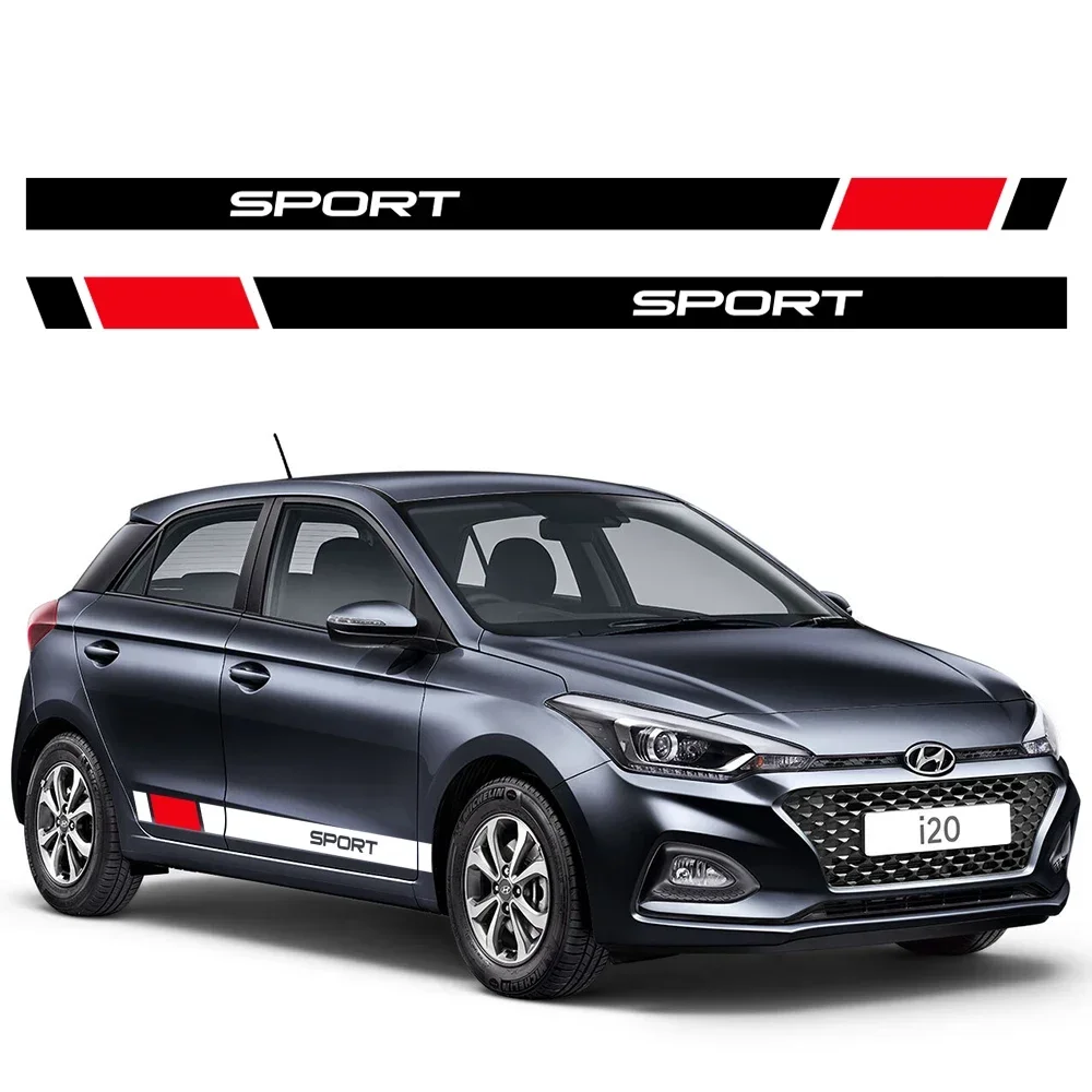 

2PCS Car Door Side Sticker Decor Decal Car Sticker Custome For Hyundai i20 WRC N Line 2009 2010 2011 2012 2017 2018 2022 2024