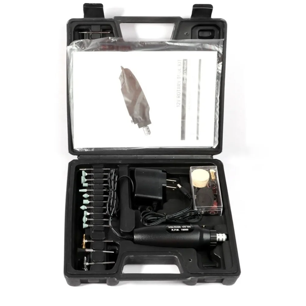 60pcs Flex Shaft Mini Electric Grinder US Plug 110-240V Rotary Tool Kit Keyless Chuck Straight Grinders Mini Drill Tool